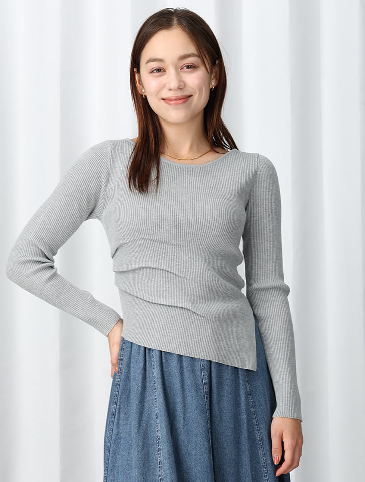 サイドタックリブニット