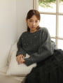 ビジュー付ドルマンニット