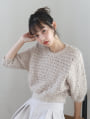 【cestmignon_mauセレクト】ツイード編み半袖ニット