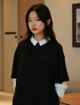 ロゴ刺しゅう入りニットTシャツ